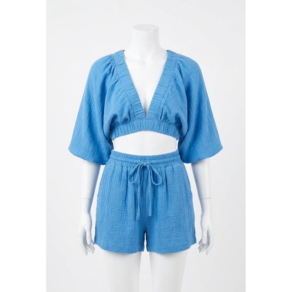NEW ELAN st. lucia shorts set in blue